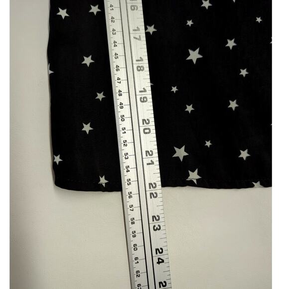 JOA J.O.A. BLACK STAR PRINT BELL RUFFLE SLEEVE BLOUSE SHIRT SZ S - Picture 10 of 10